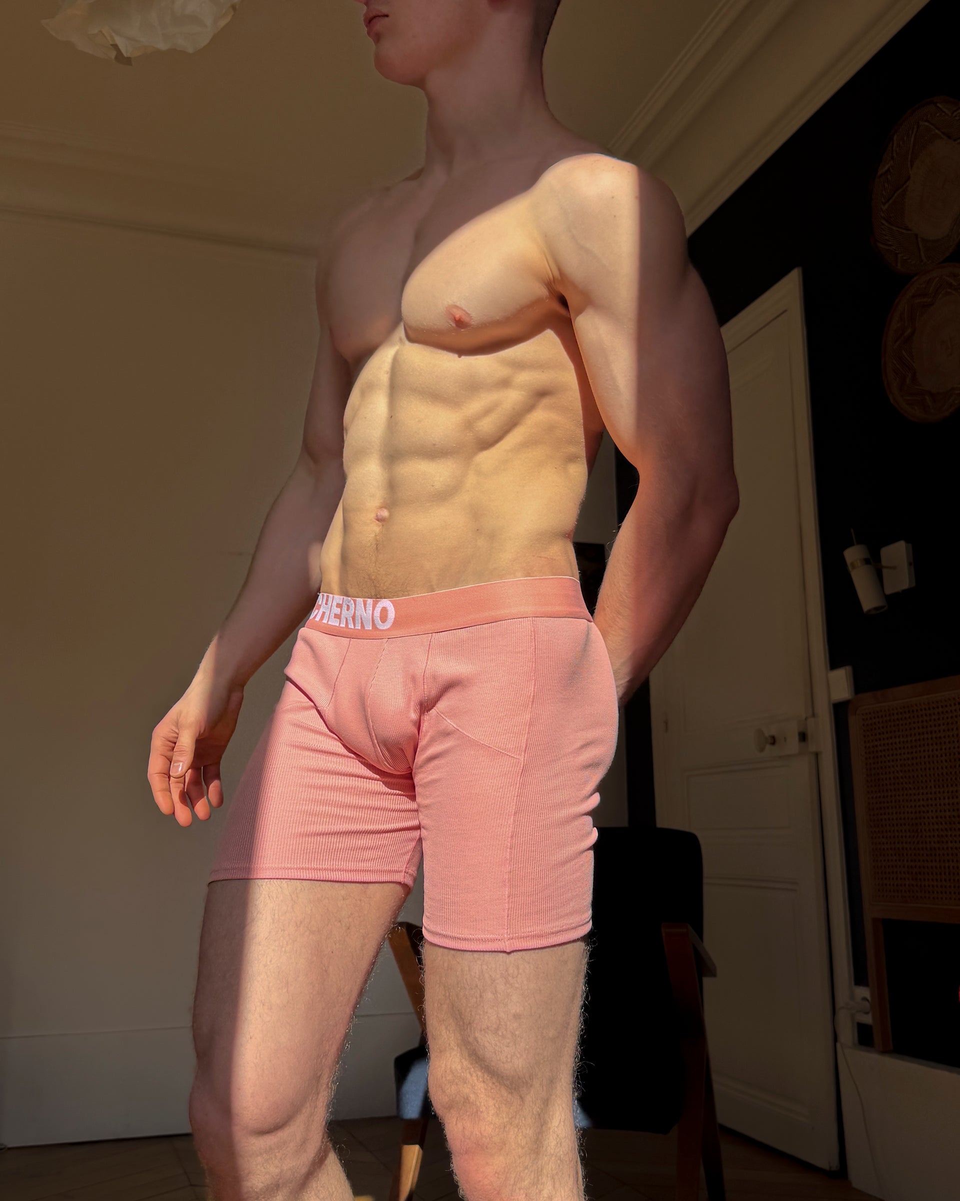 Ribbed Pink Boxers