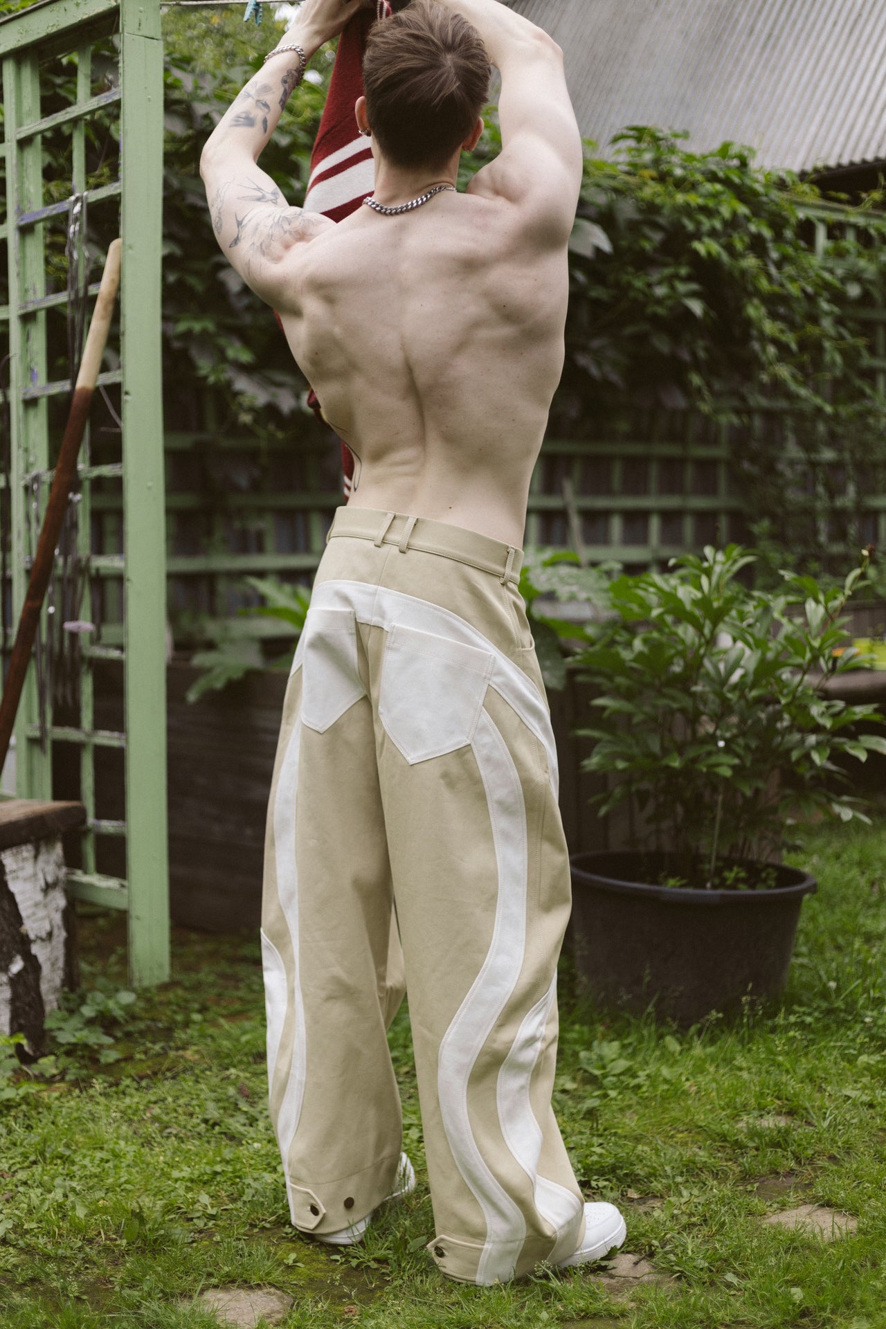 "Riding the Wave" Beige Trousers