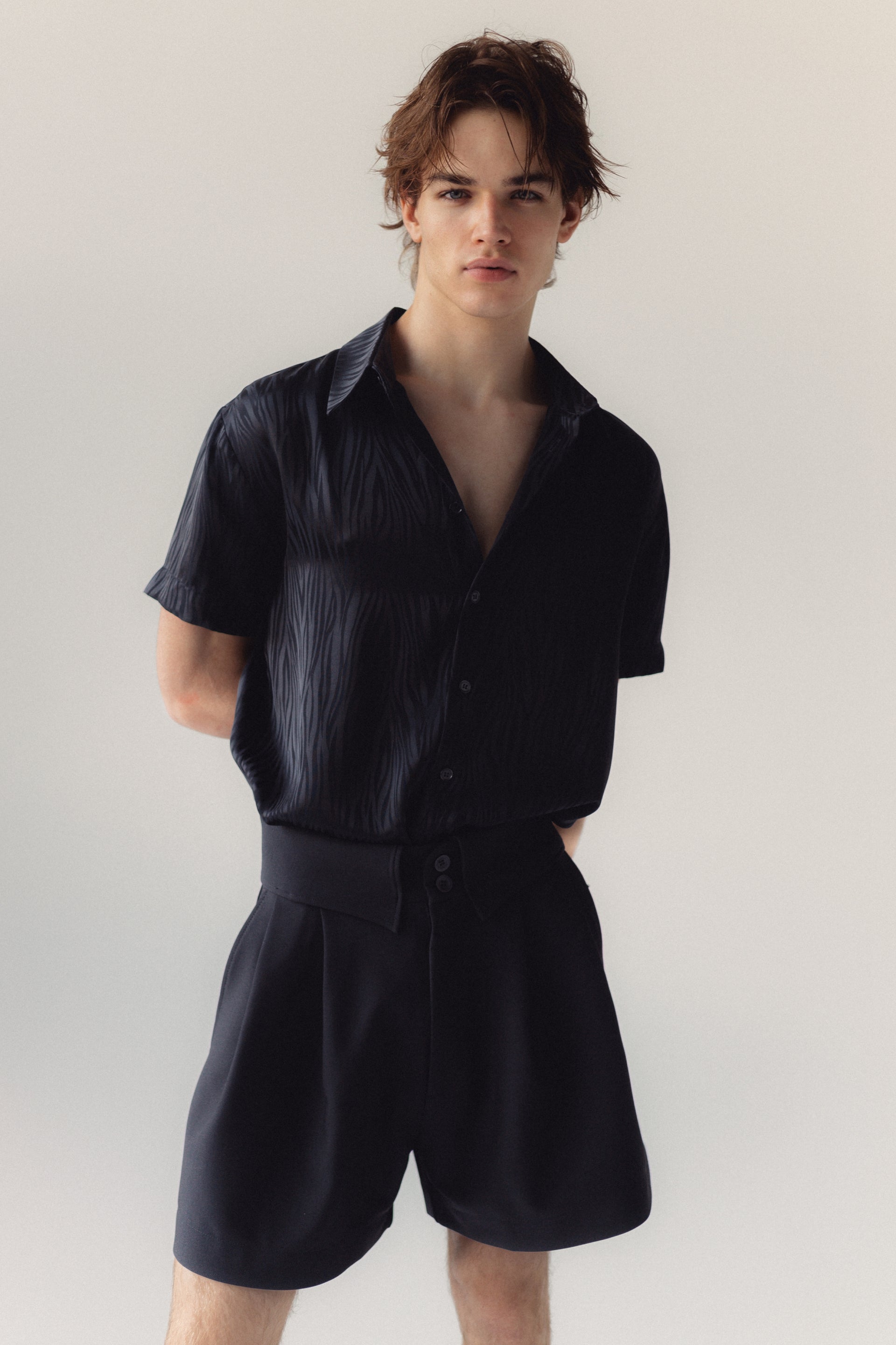 Jacquard Satin Shirt “Chic”
