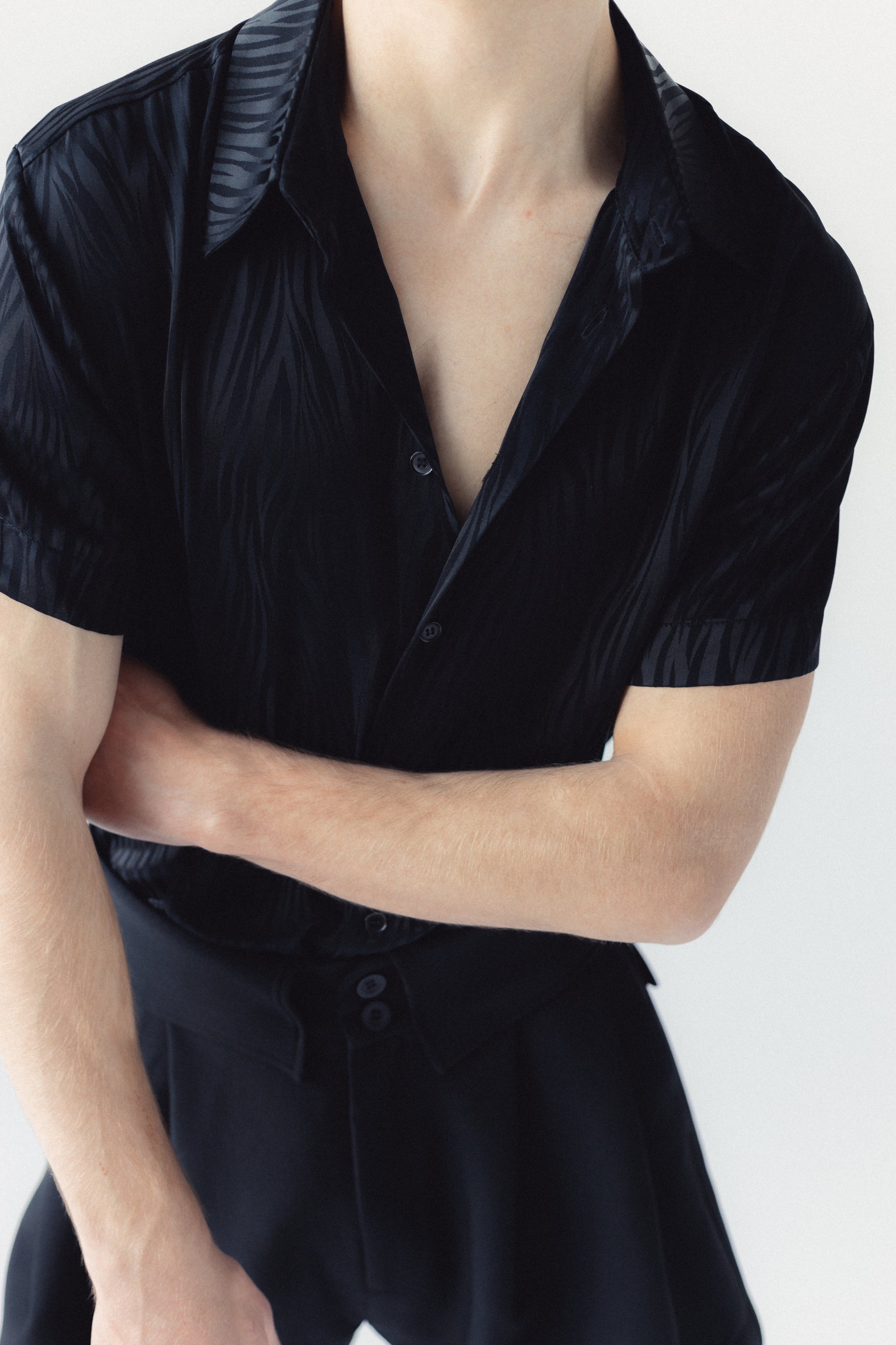 Jacquard Satin Shirt “Chic”