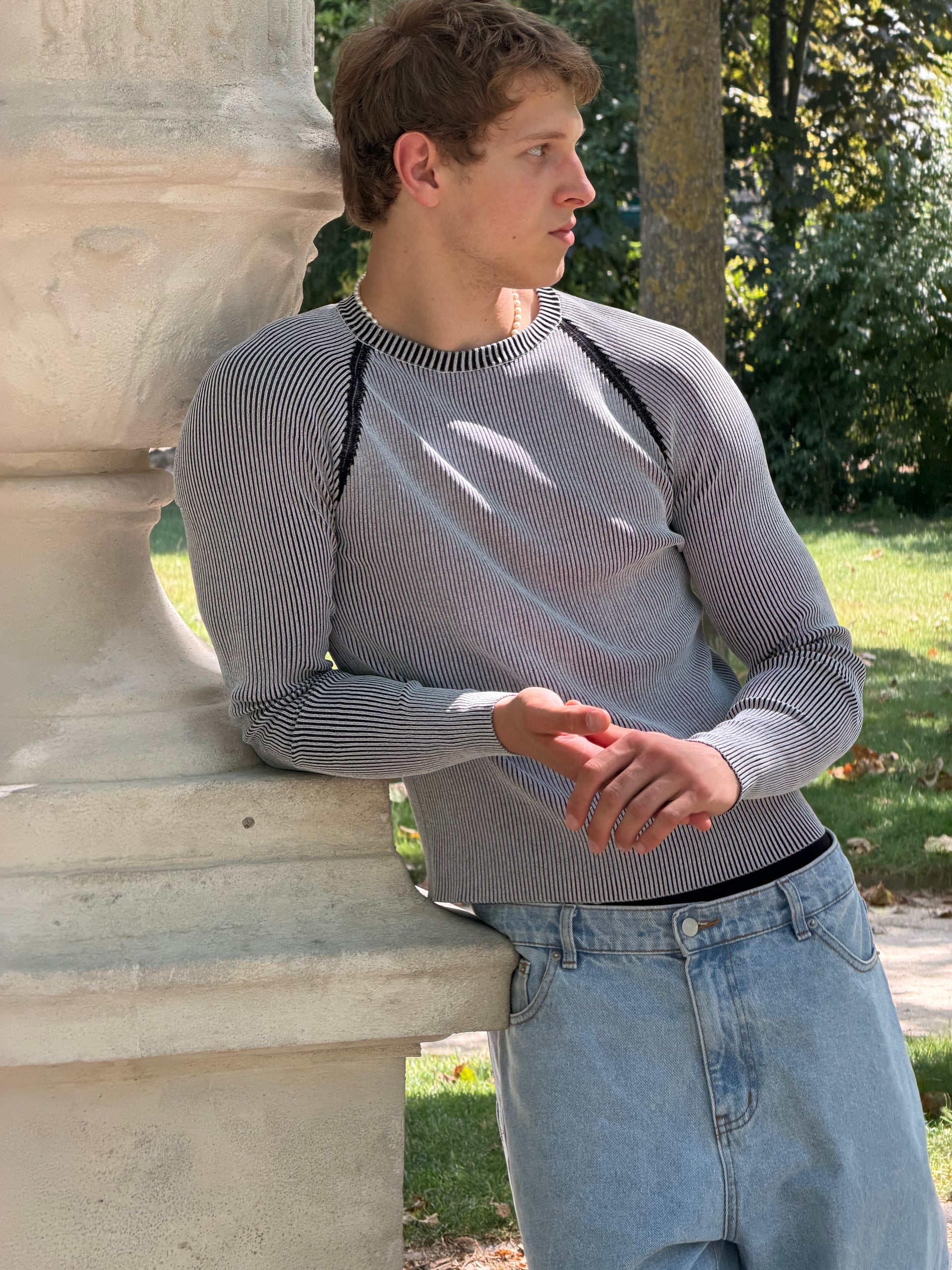 "Interference" Black and White Long Sleeve