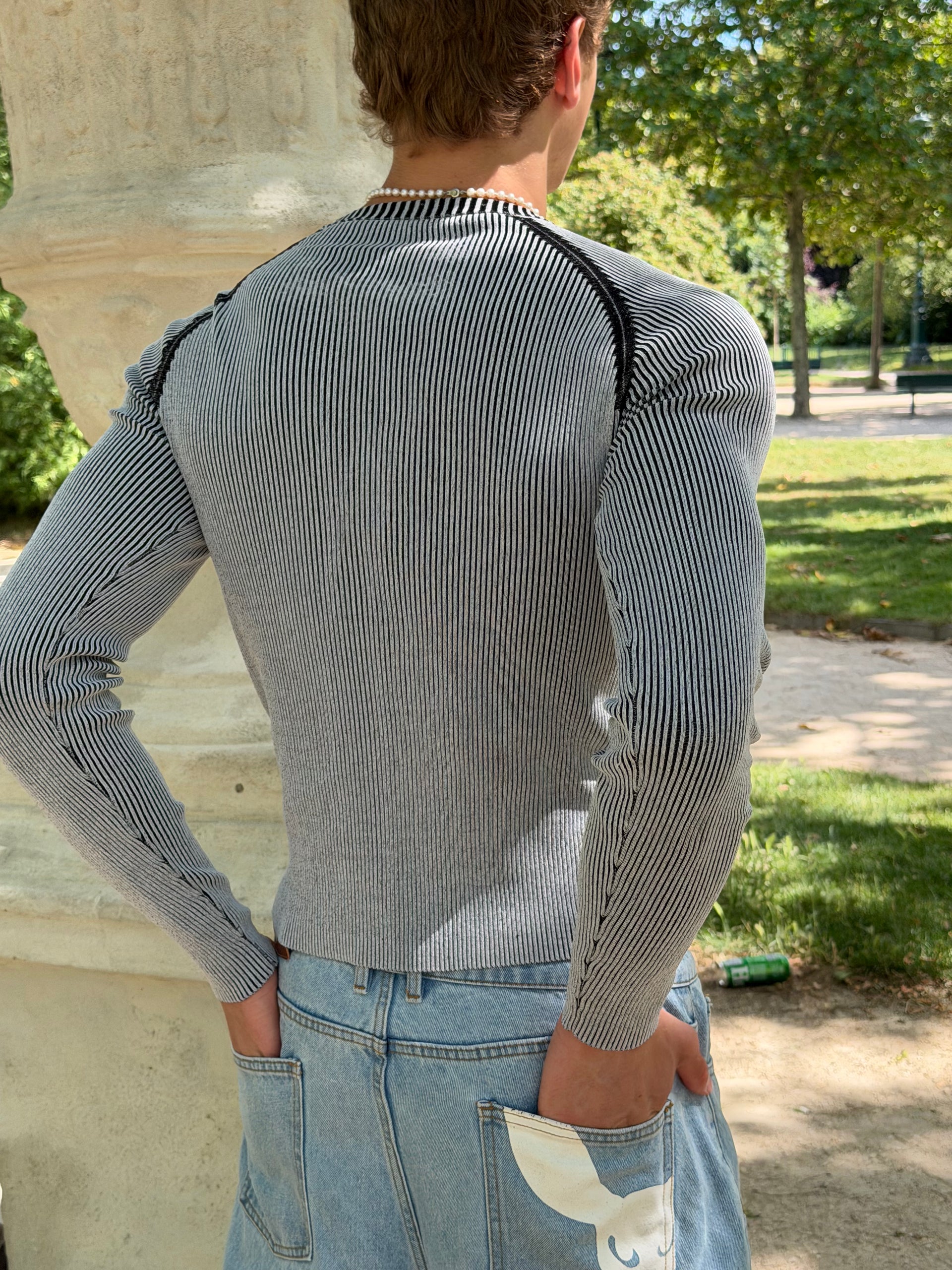"Interference" Black and White Long Sleeve