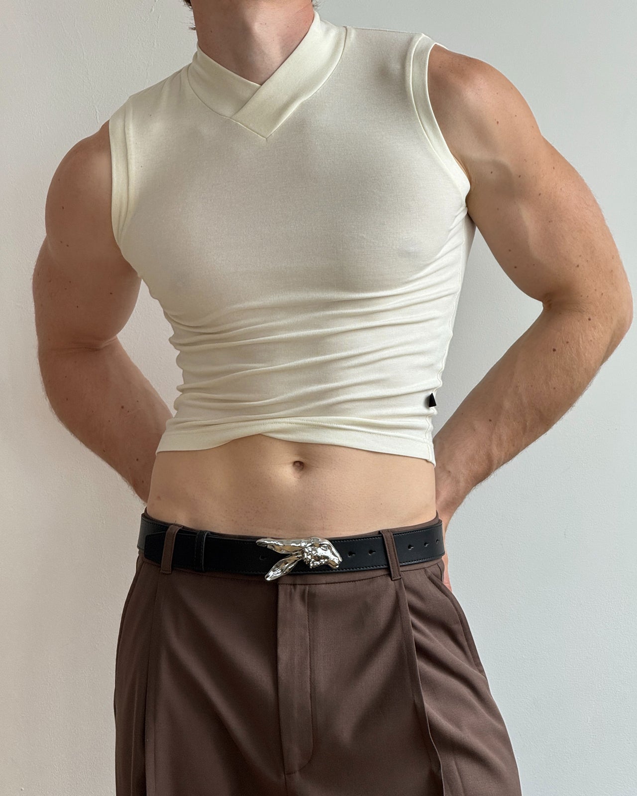 "Decent" Brown Suiting Shorts