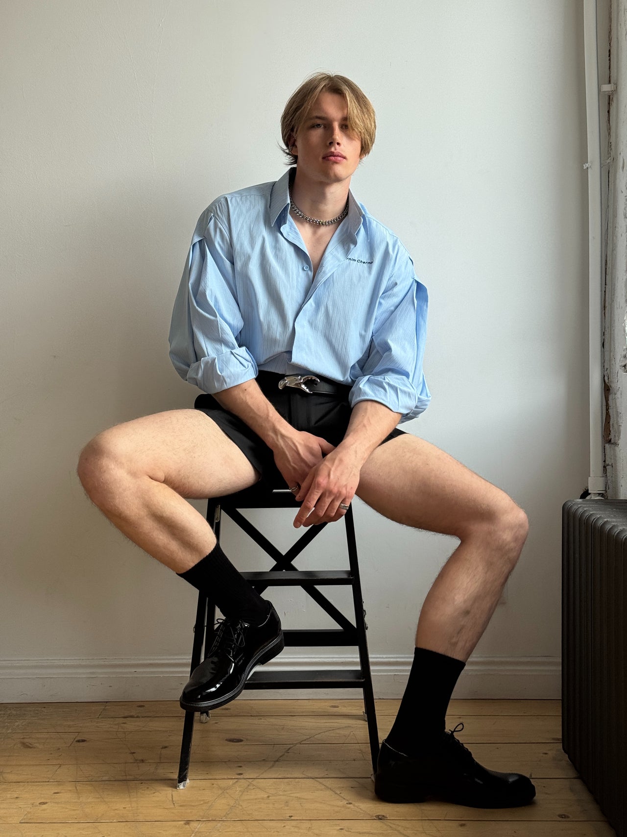 "Swan" Light Blue Shirt
