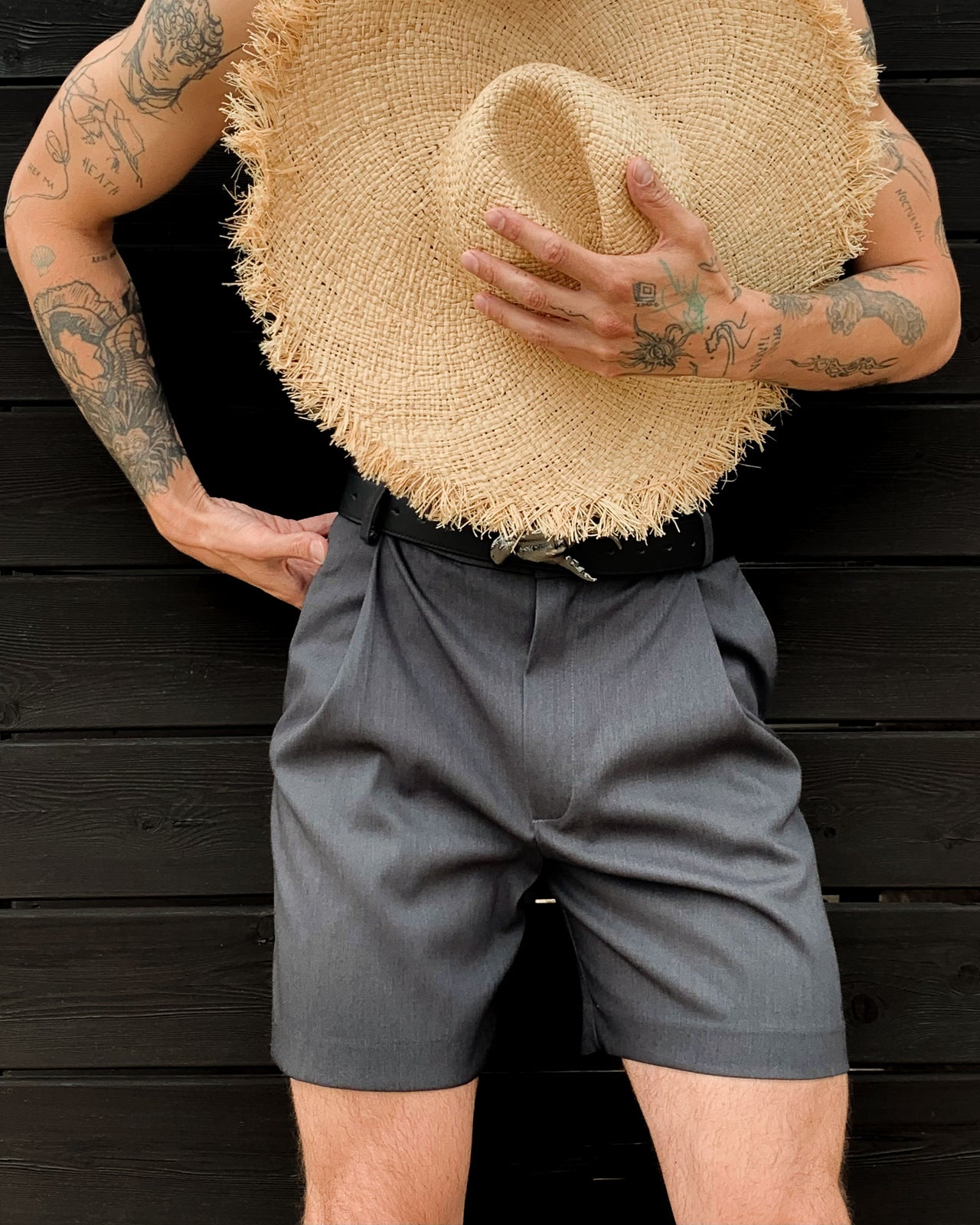 "Decent" Grey Tailored Shorts