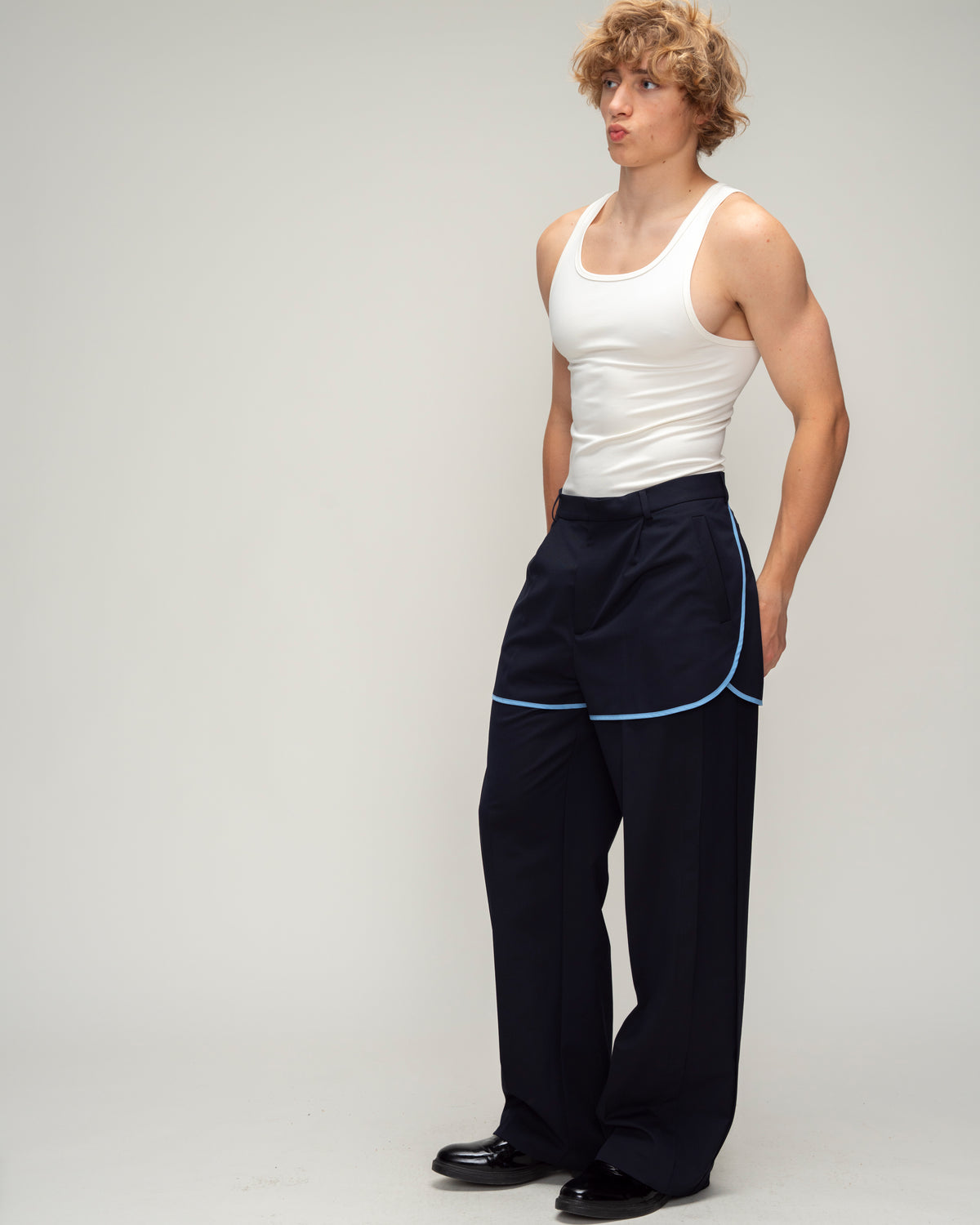 Bring Back Summer Trousers with Blue Inserts