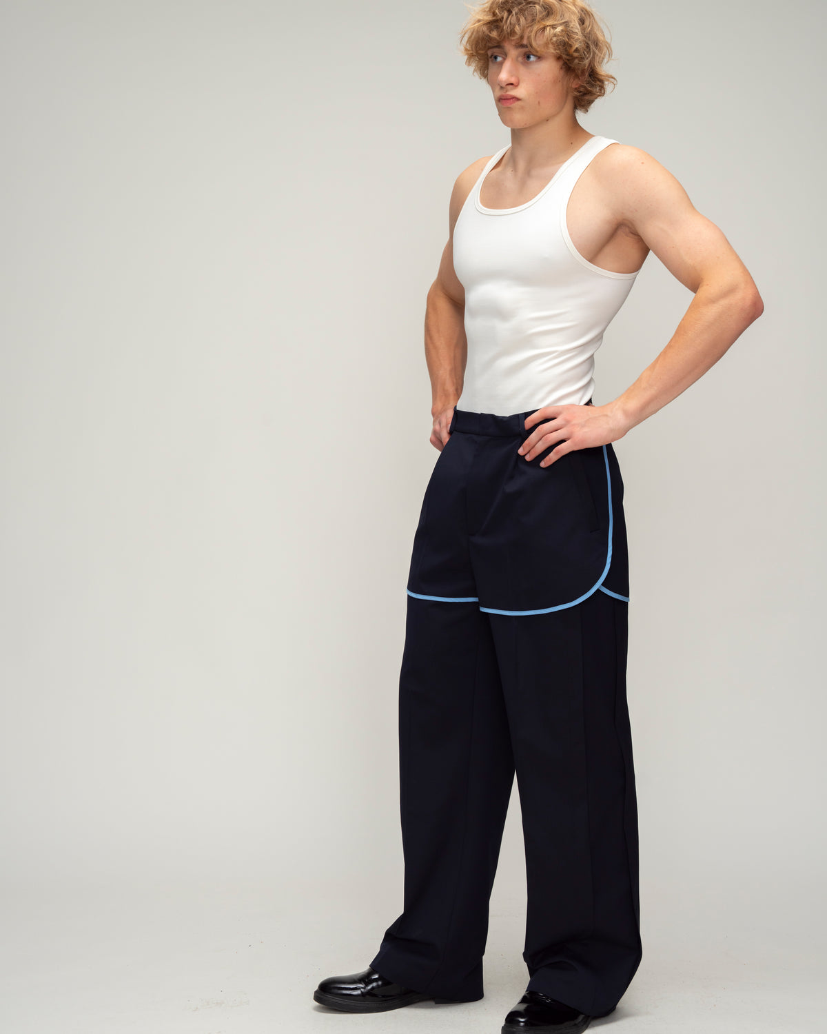 Bring Back Summer Trousers with Blue Inserts