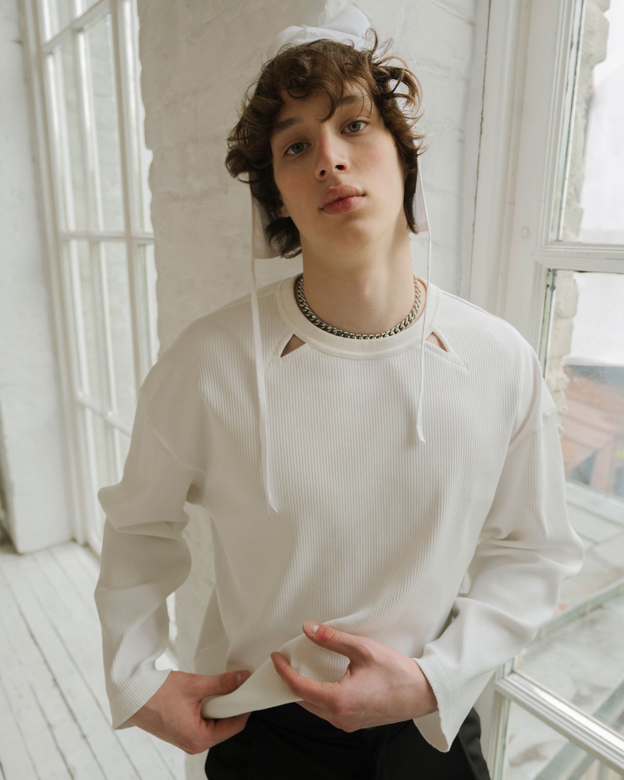 White Longsleeve "With Fangs"