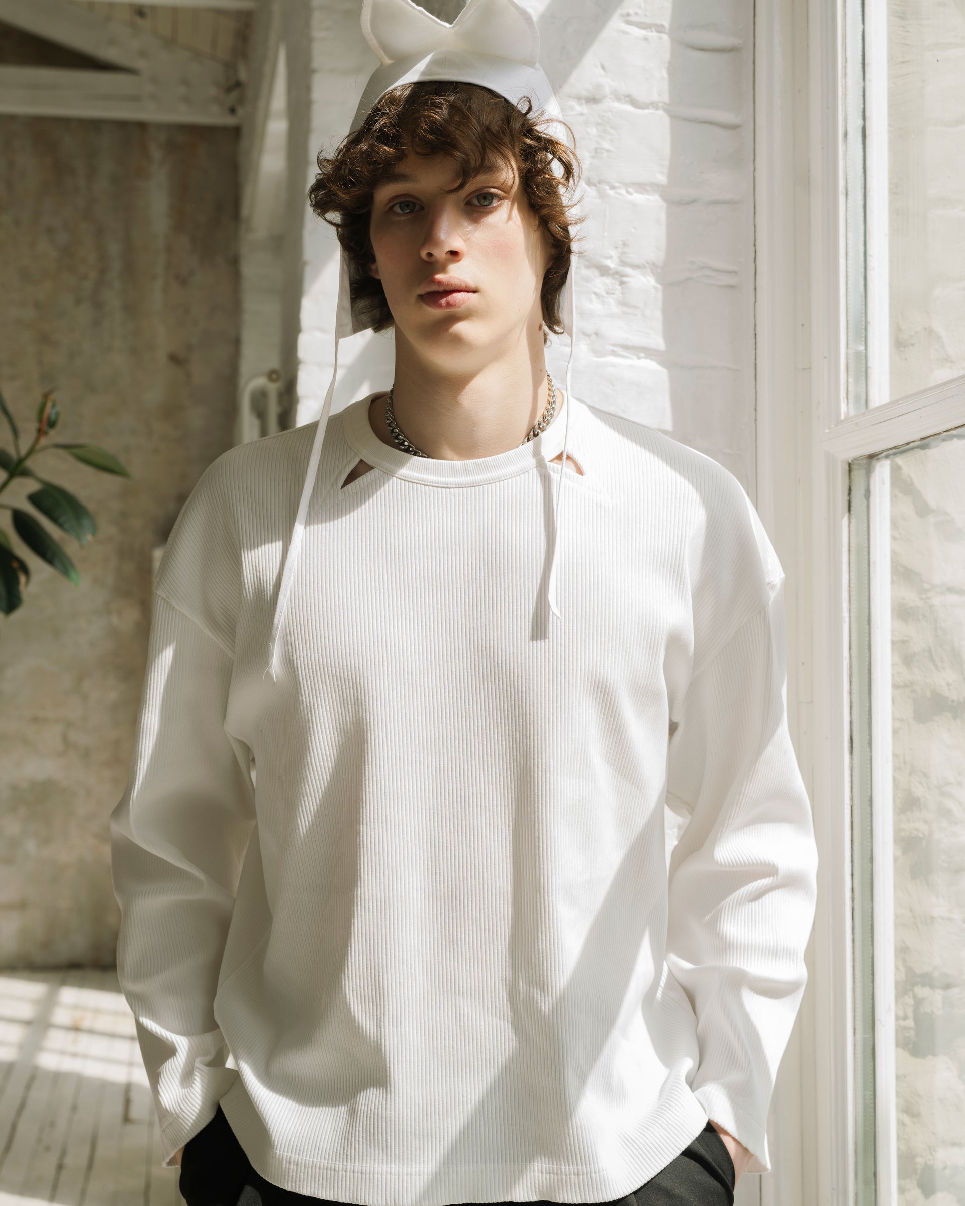White Longsleeve "With Fangs"