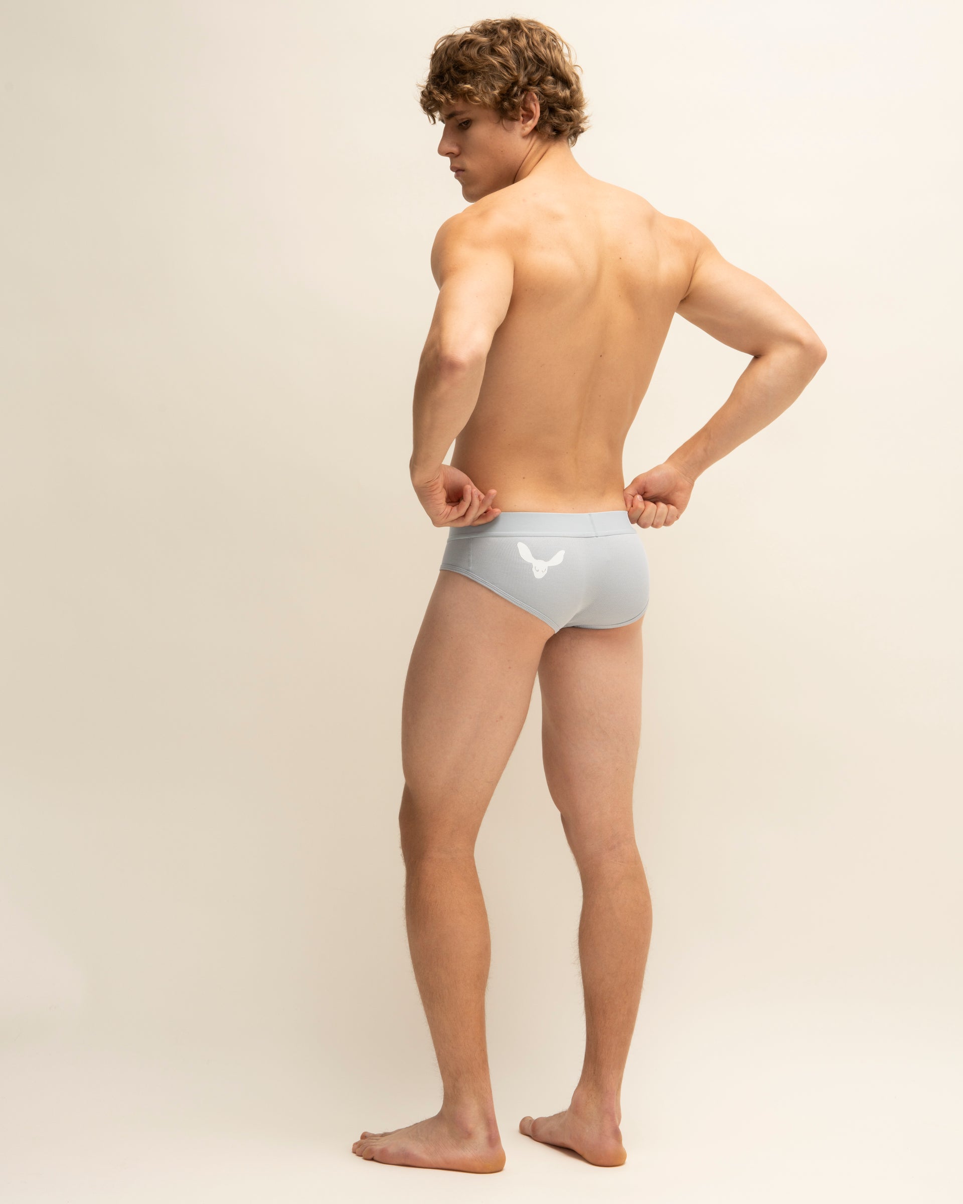 "Ribbed" Blue Briefs