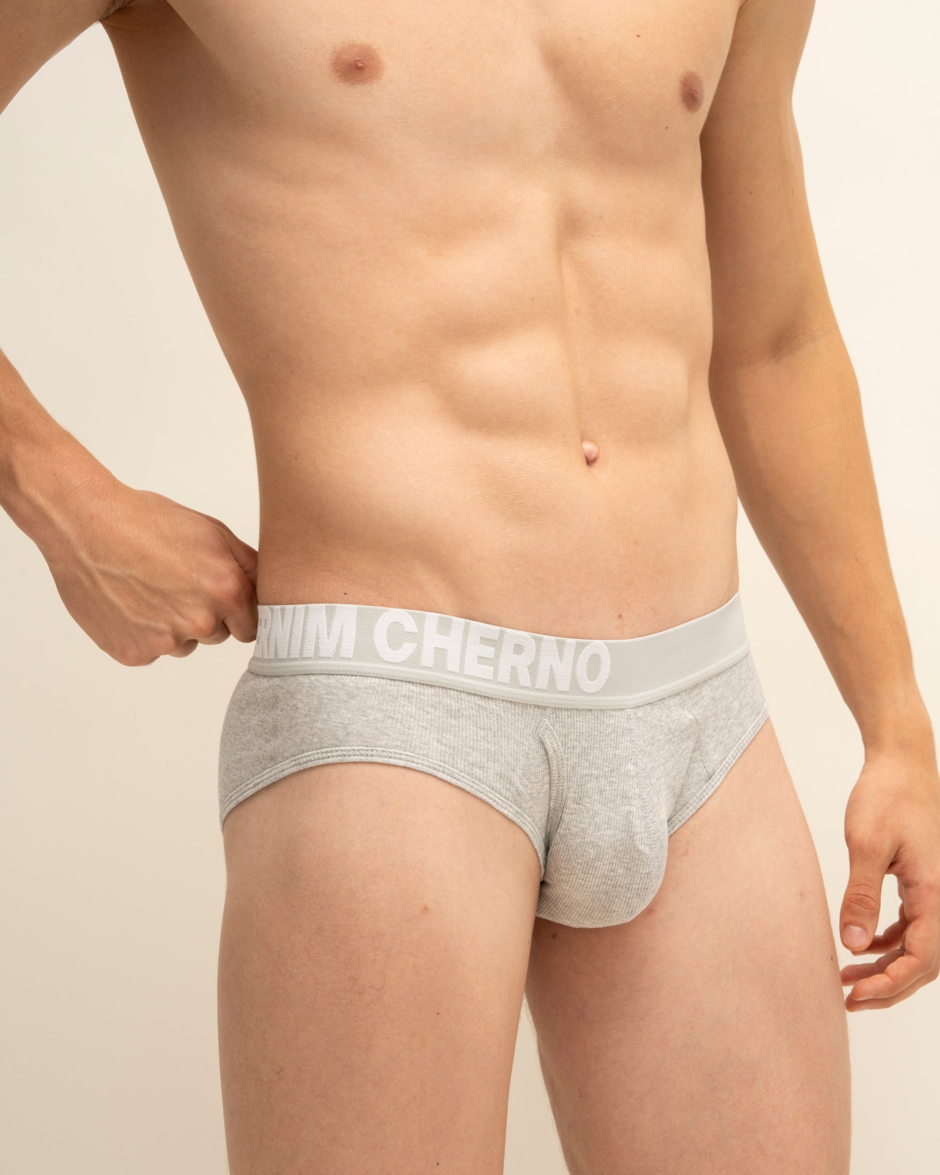 "Ribbed" Grey Briefs