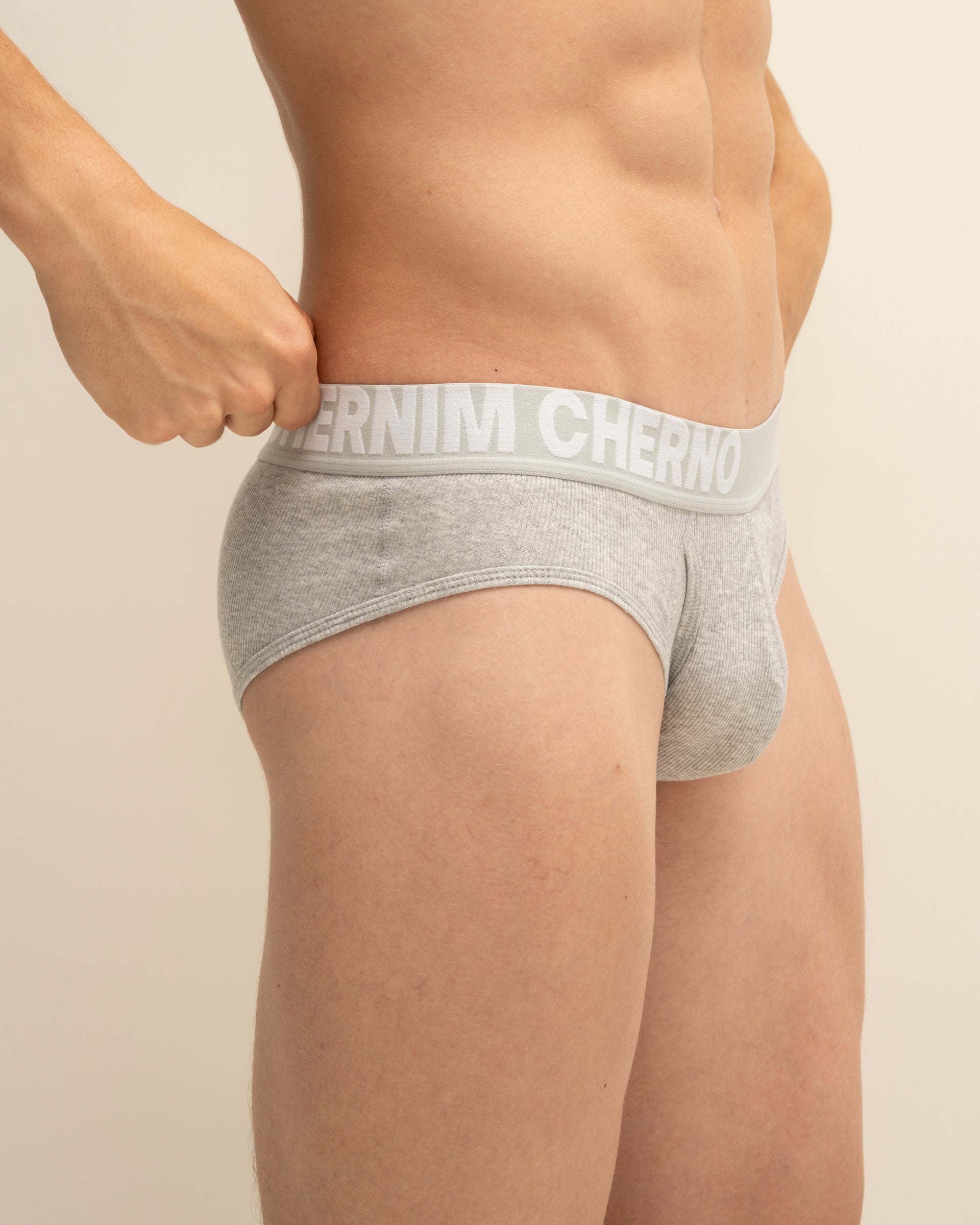 "Ribbed" Grey Briefs