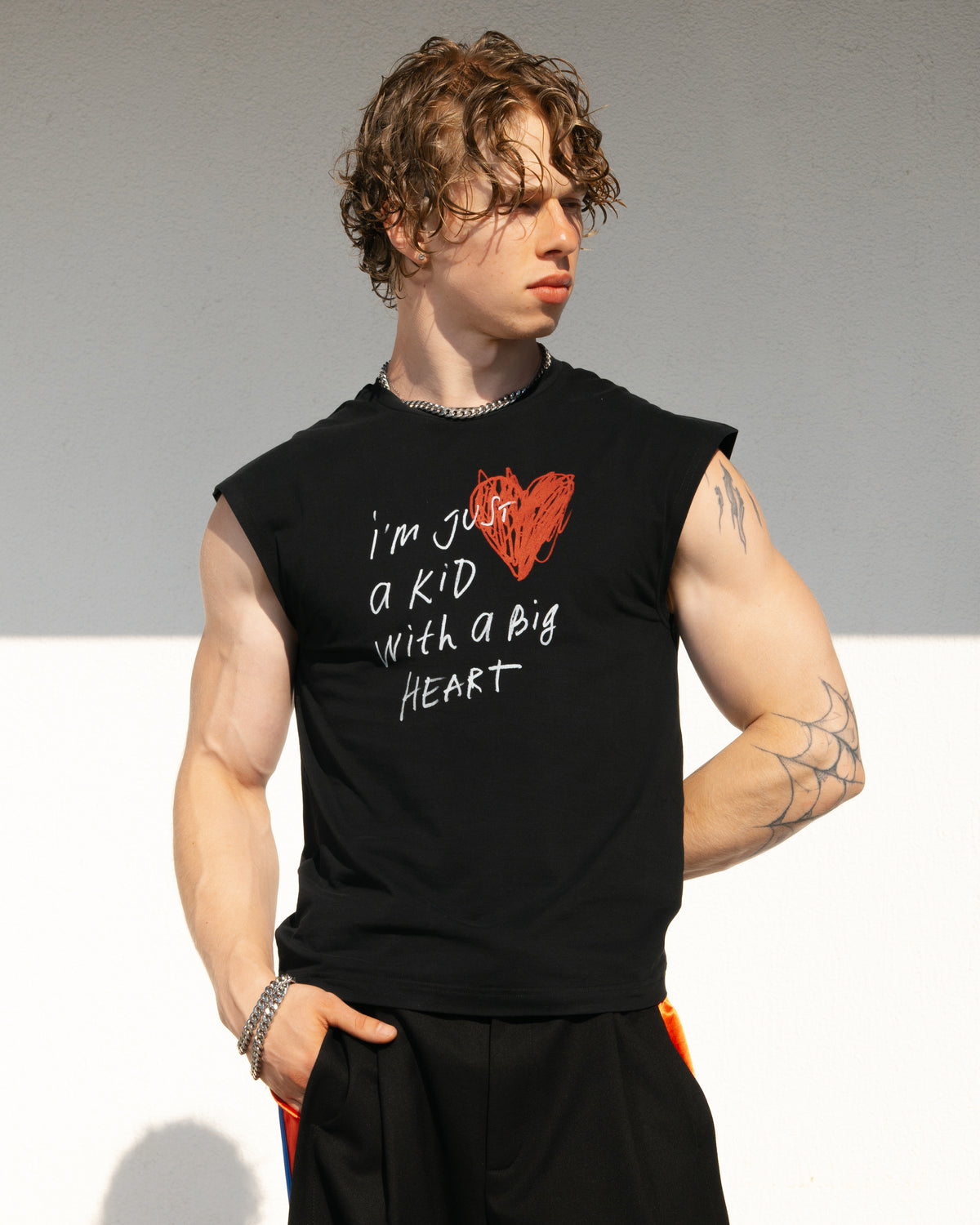 I'm just a kid Black Sleeveless T-shirt