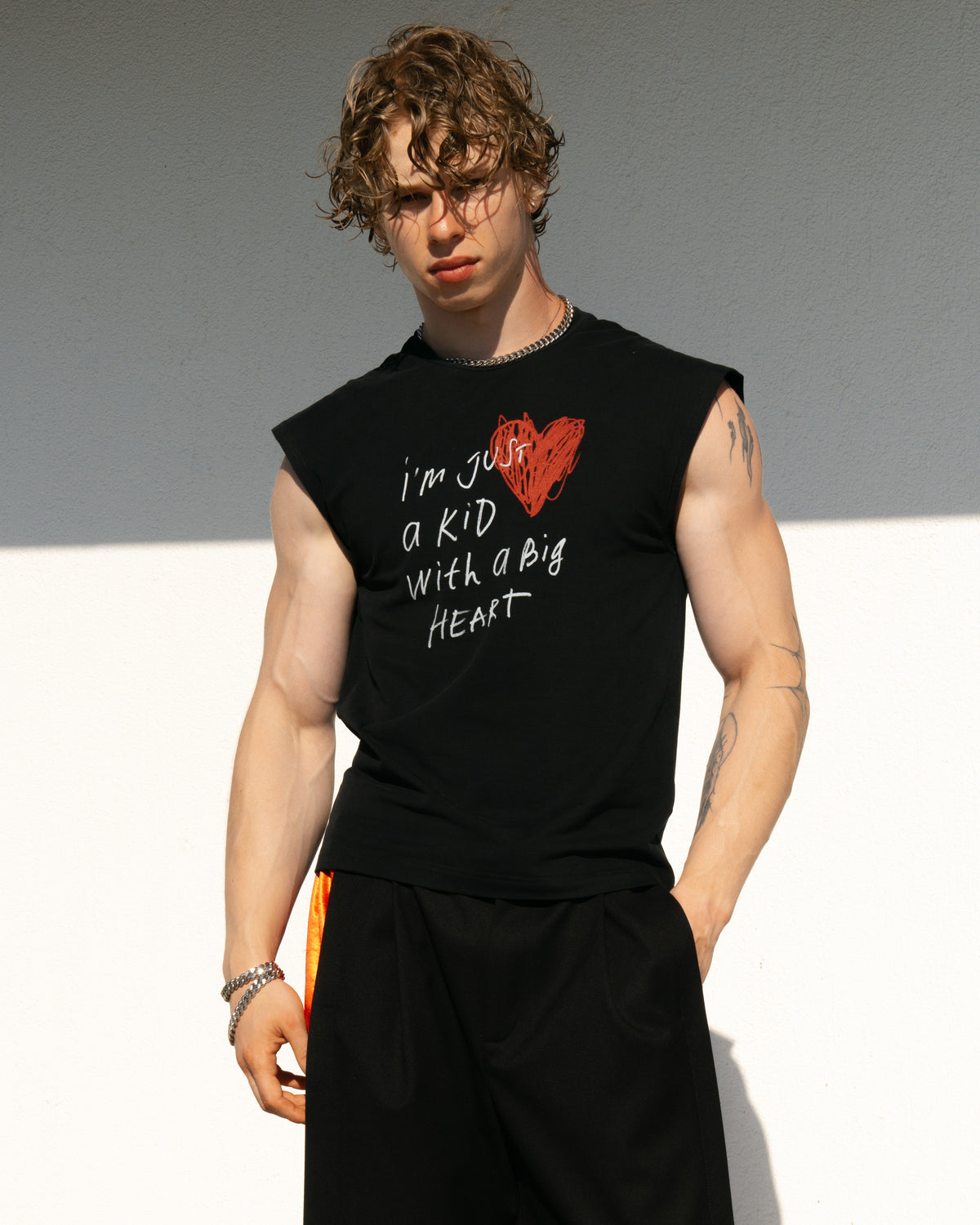 I'm just a kid Black Sleeveless T-shirt