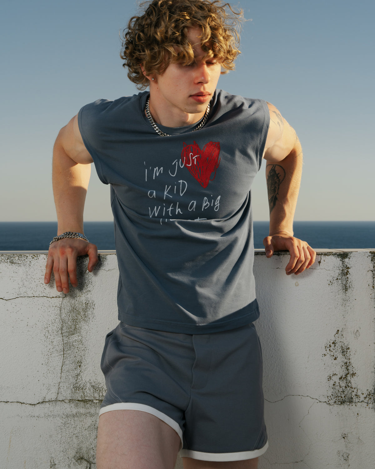 I'm just a kid Grey Sleeveless T-shirt