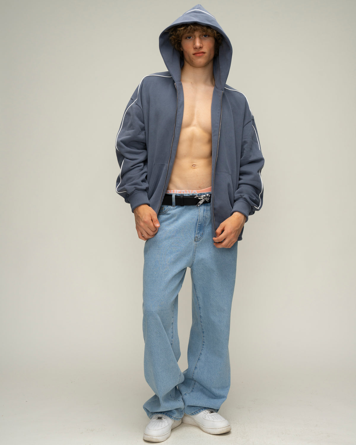 Sketch Denim Blue Hoodie