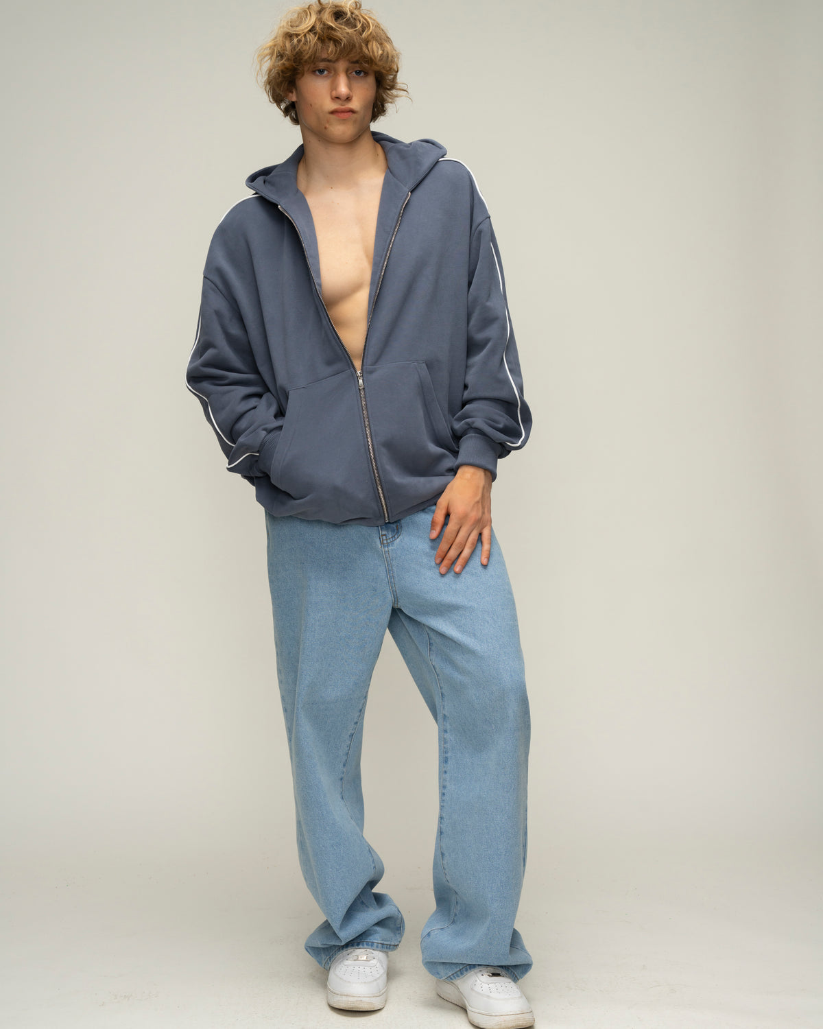 Sketch Denim Blue Hoodie