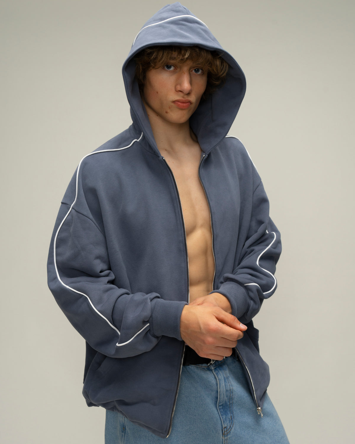Sketch Denim Blue Hoodie