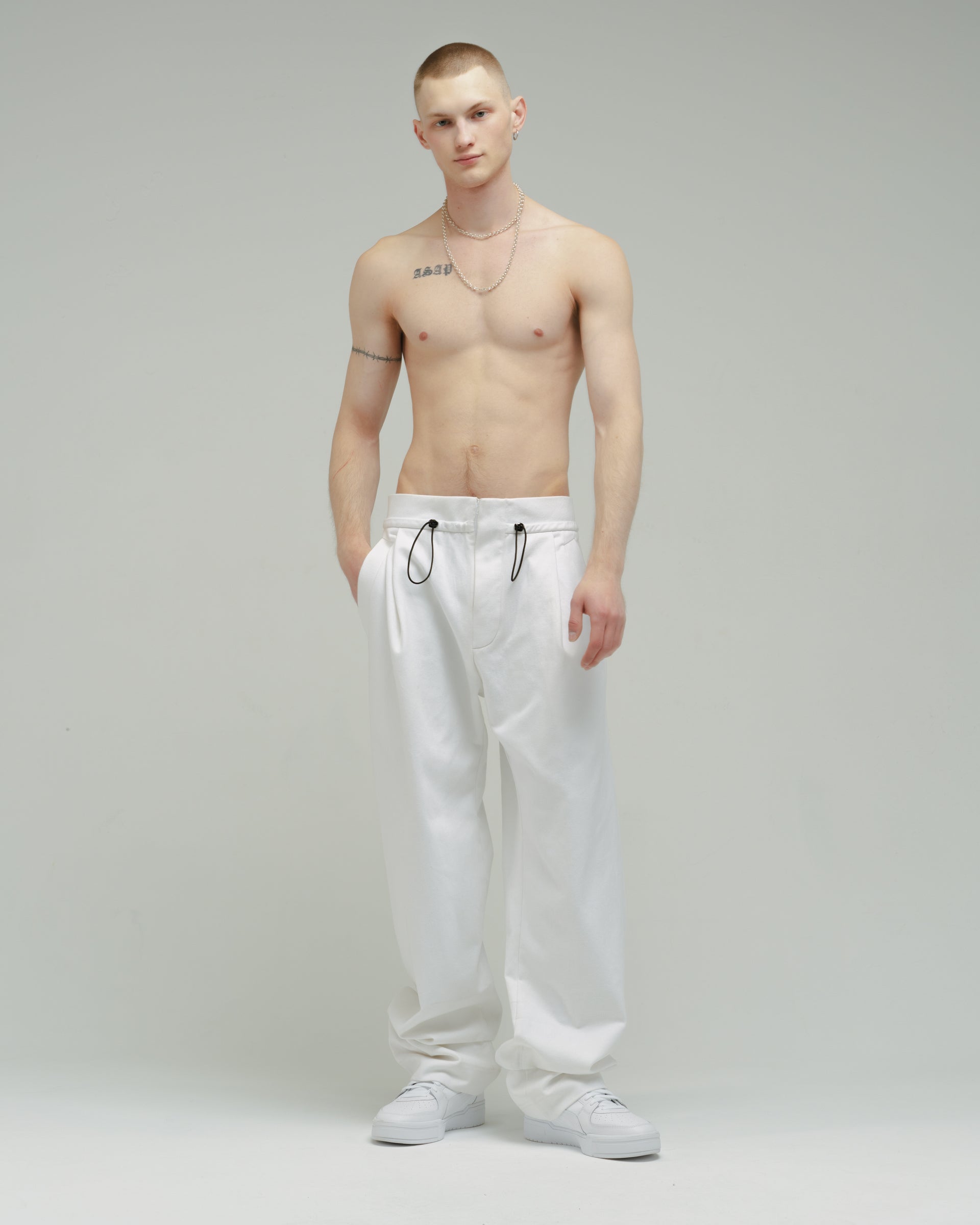 white cargo trousers "everything will turn out"