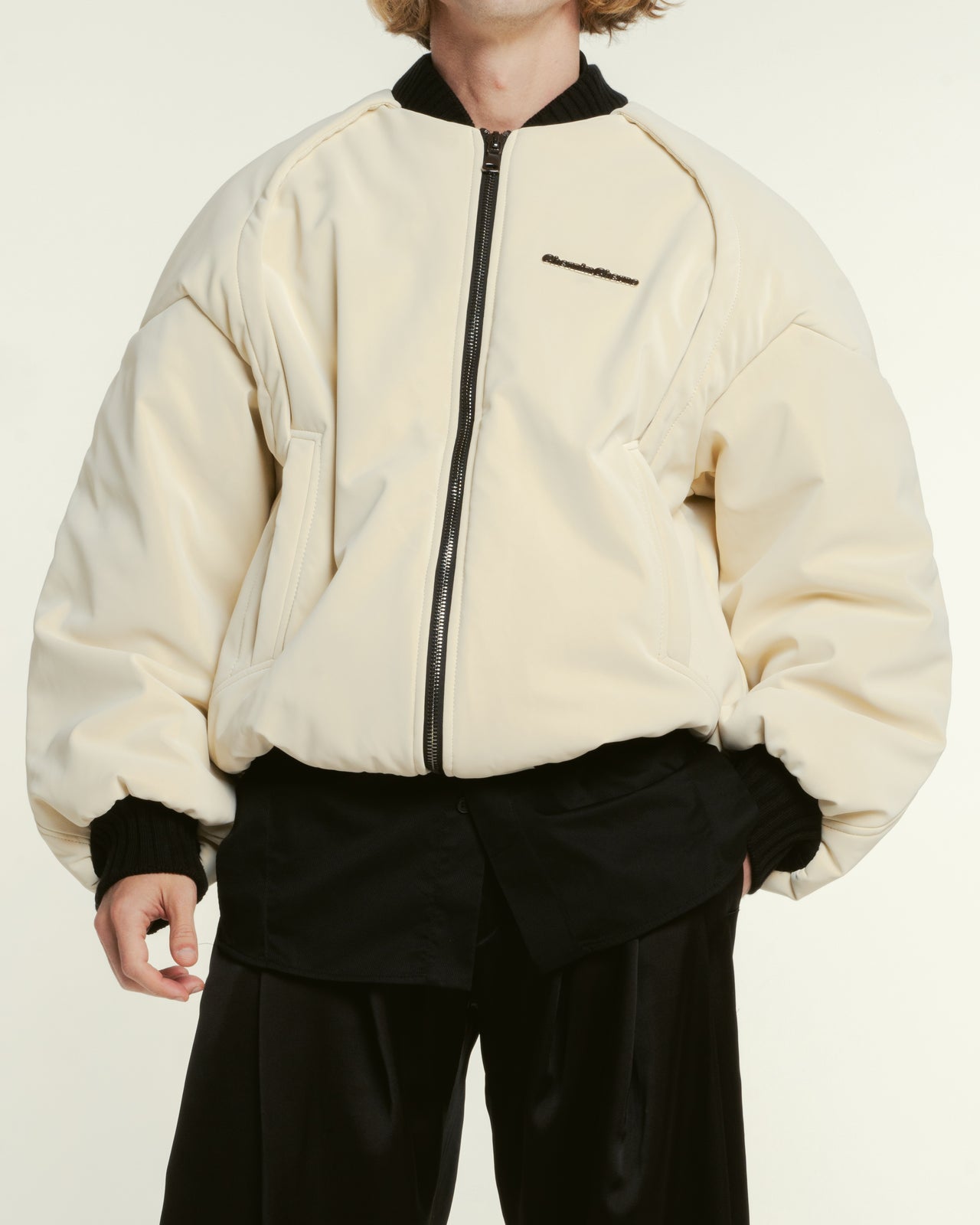 milky "retrocar" bomber jacket