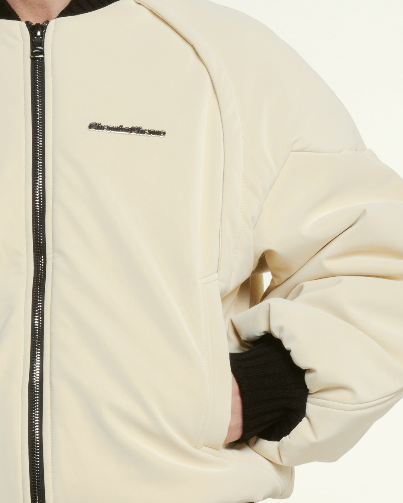 milky "retrocar" bomber jacket