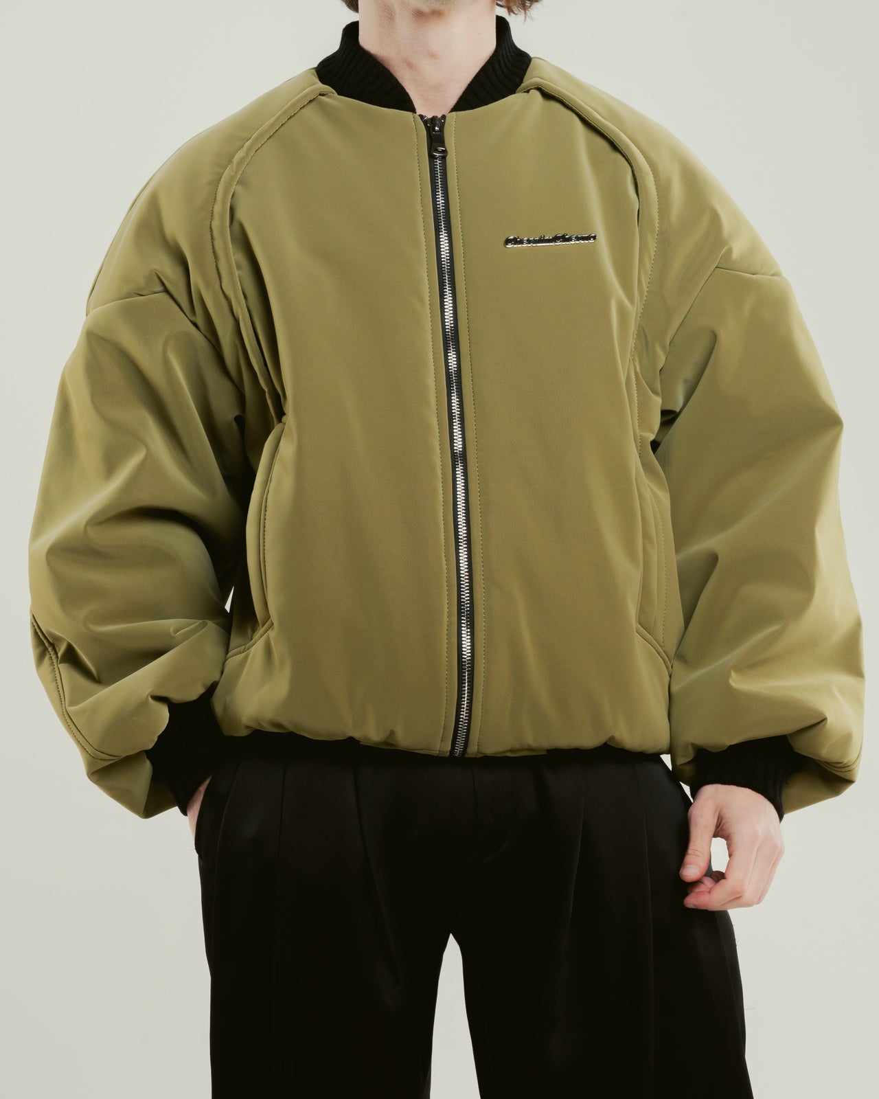 olive "retrocar" bomber jacket