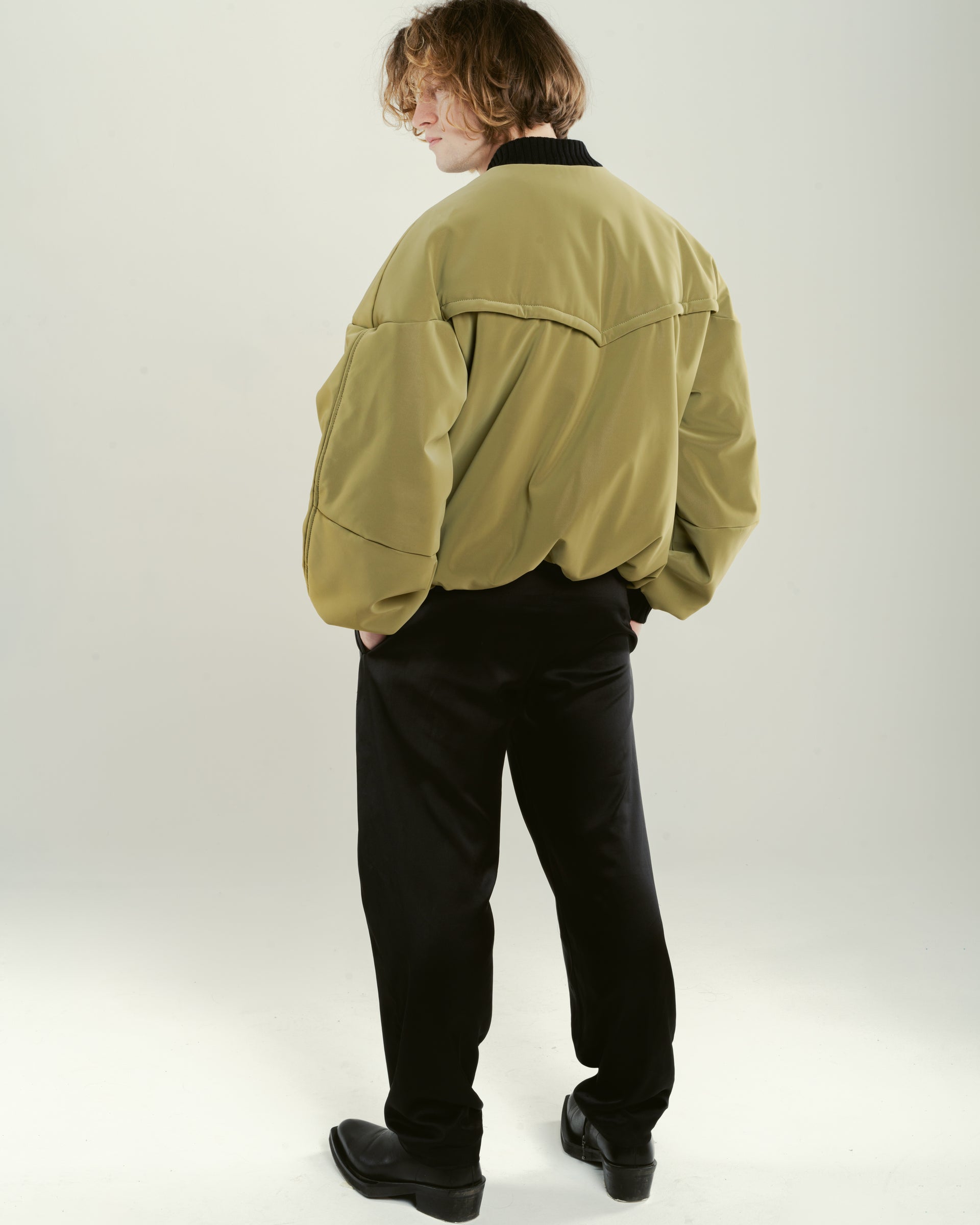 olive "retrocar" bomber jacket