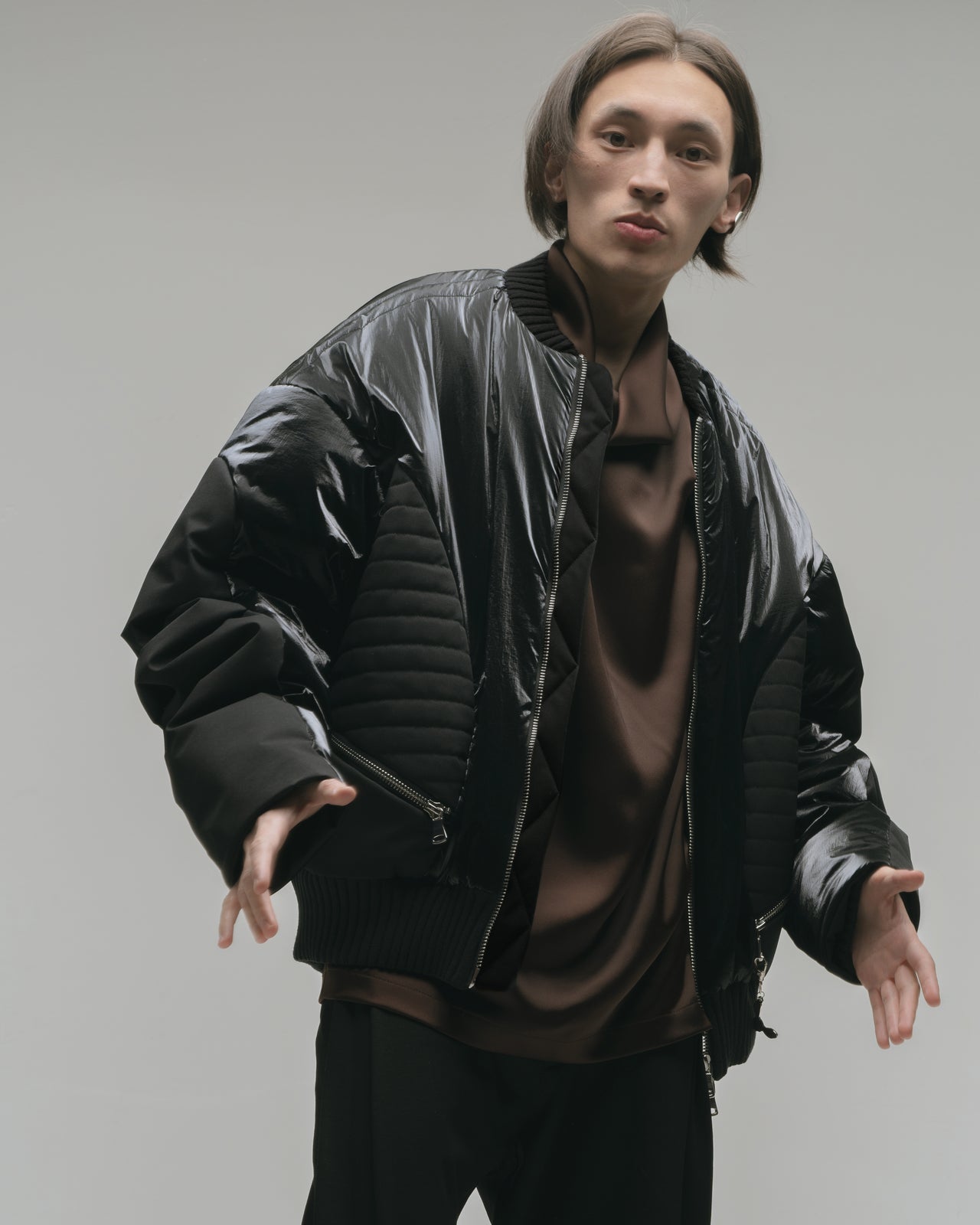 black bomber jacket