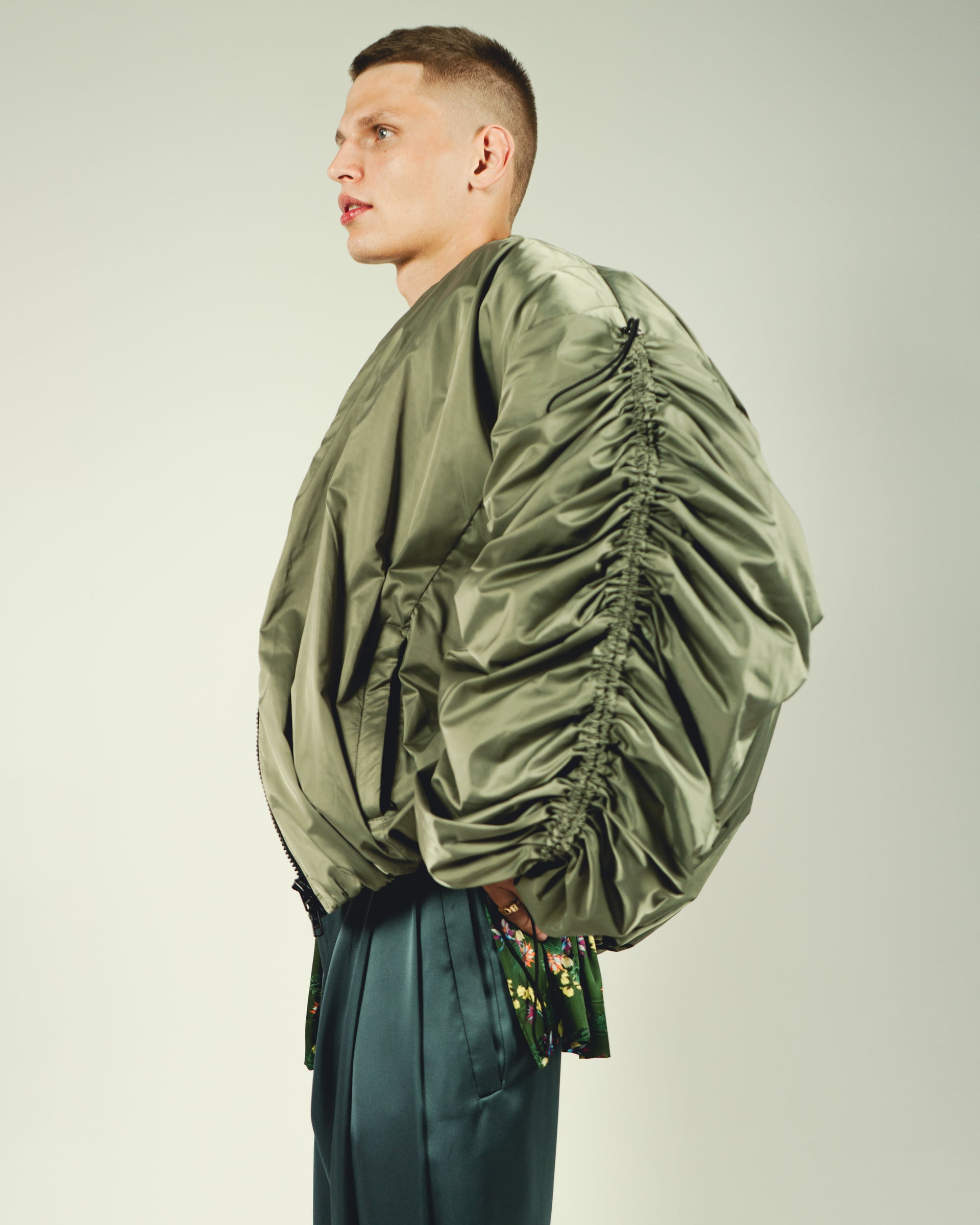 Khaki Shar-Pei bomber jacket