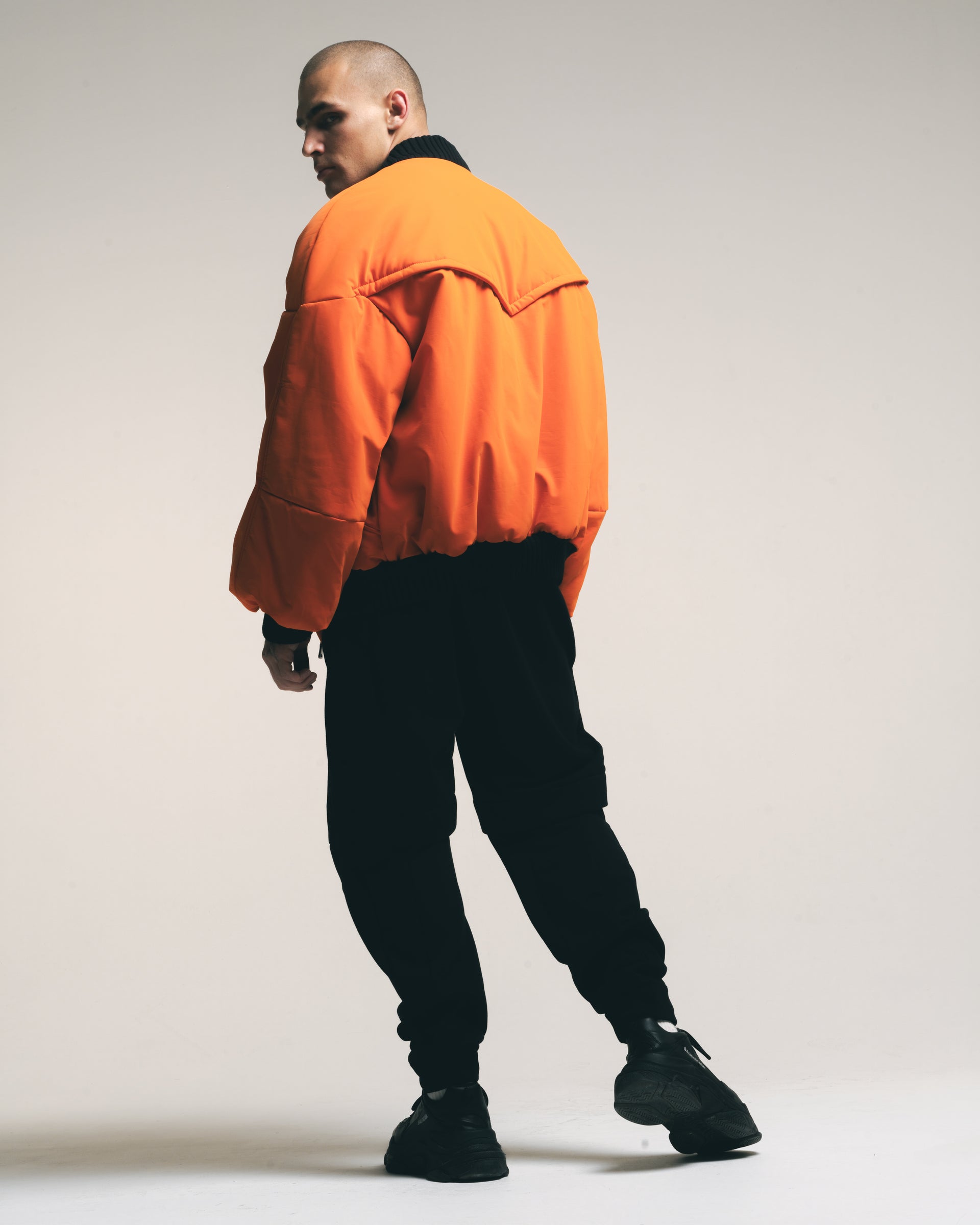 orange "retrocar" bomber jacket